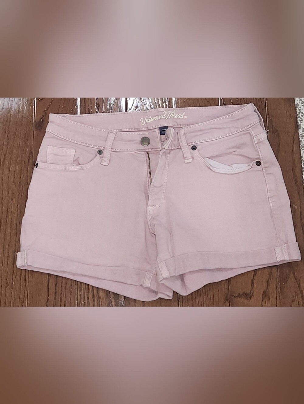Universal Thread Pastel Pink Denim Roll-Hem Shorts